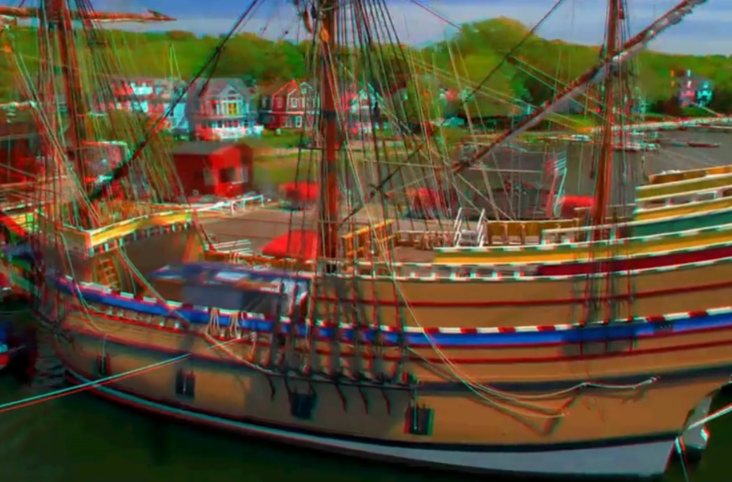ancient ship 3D sample anaglyph video